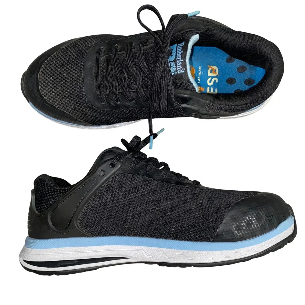 Timberland PRO Womens ReBOTL Composite Toe ESD Work Shoes Black Blue A5S6P Sz 7